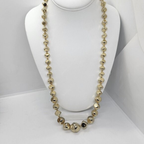 Vintage Gold Tone Graduated Bead Necklace Korea - Picture 1 of 7
